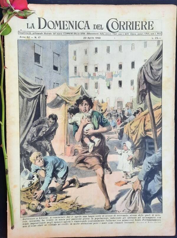 Copertina fronte Domenica del Corriere 23 Aprile 1950 – articoli su Enigma di Marte,Monaca di Monza,W.Huston