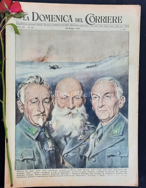 Copertina fronte Domenica del Corriere 28 Maggio 1950 – articoli su Minatori,Belgio,Stromboli,Rossellini