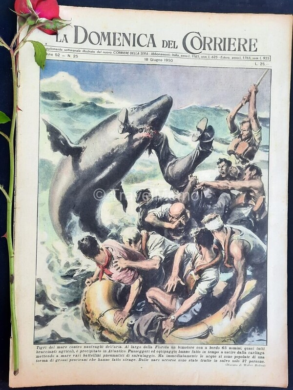 Copertina fronte Domenica del Corriere 18 Giugno 1950 – articoli su Armi Tedesche,Ezio Pinza,E.Spalla,Cavour