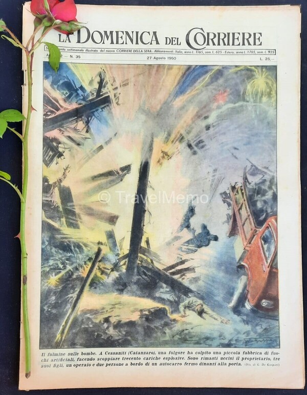 Copertina fronte Domenica del Corriere 27 Agosto 1950 – articoli su Greta Garbo,Eroi di Beltrame,Oriente