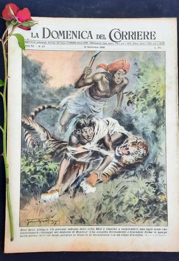 Copertina fronte Domenica del Corriere 10 Settembre 1950 – articoli su Patagonia,Campanil Basso di Brenta