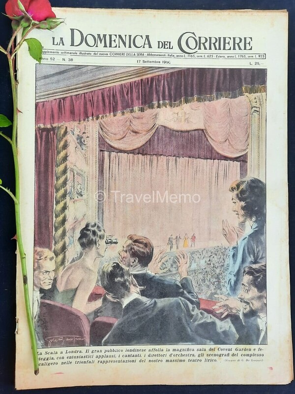 Copertina fronte Domenica del Corriere 17 Settembre 1950 – articoli su Covent Garden,Scift
