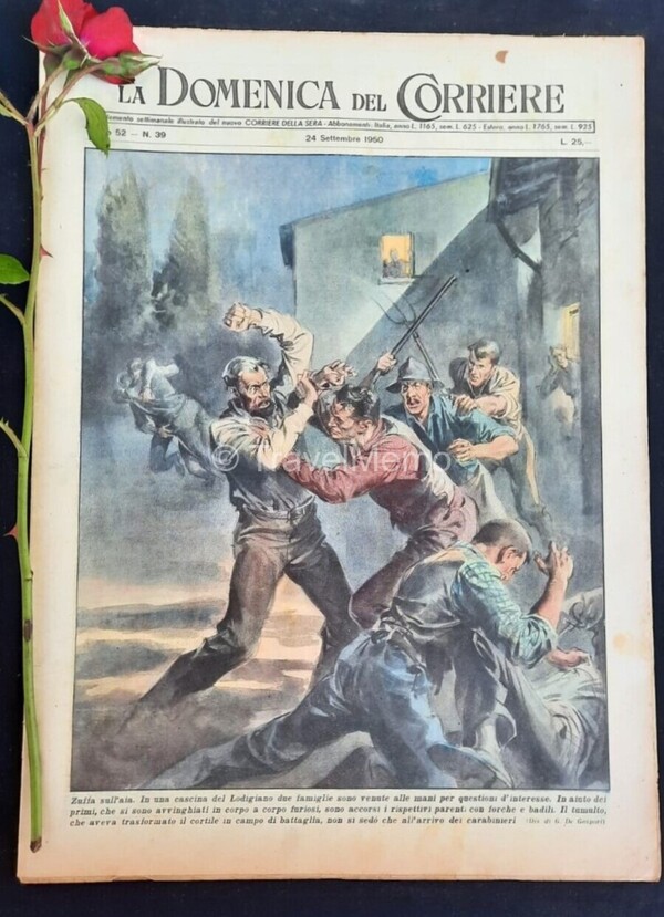Copertina fronte Domenica del Corriere 24 Settembre 1950 – articoli su Disastri Aerei,Danielle Dareux
