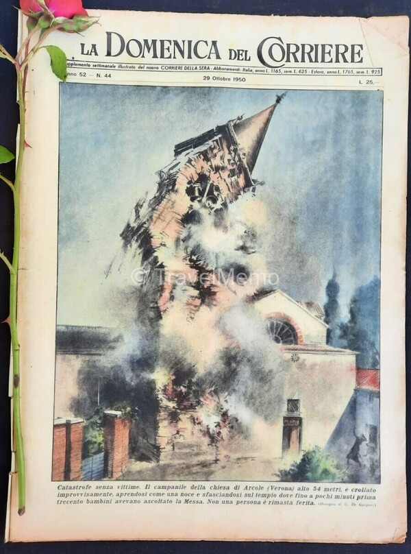 Copertina fronte Domenica del Corriere 29 Ottobre 1950 – articoli su Van Gogh,morte Giuseppe Borgatti,Pagani
