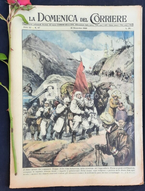 Copertina fronte Domenica del Corriere 19 Novembre 1950 – articoli su Fausto Coppi,Nomadelfia,Tibet,Cina