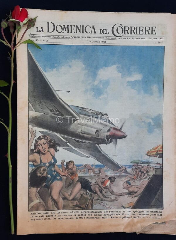 Copertina fronte Domenica del Corriere 14 Gennaio 1951 – articoli su Mae,West,Banditi