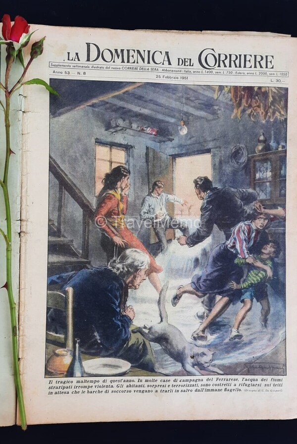 Copertina fronte Domenica del Corriere 25 Febbraio 1951 – articoli su Mameli,Nozze,Pahlevi