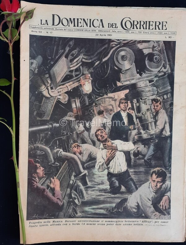 Copertina fronte Domenica del Corriere 29 Aprile 1951 – articoli su Jascia,Figlio Stalin,Manica,Affray