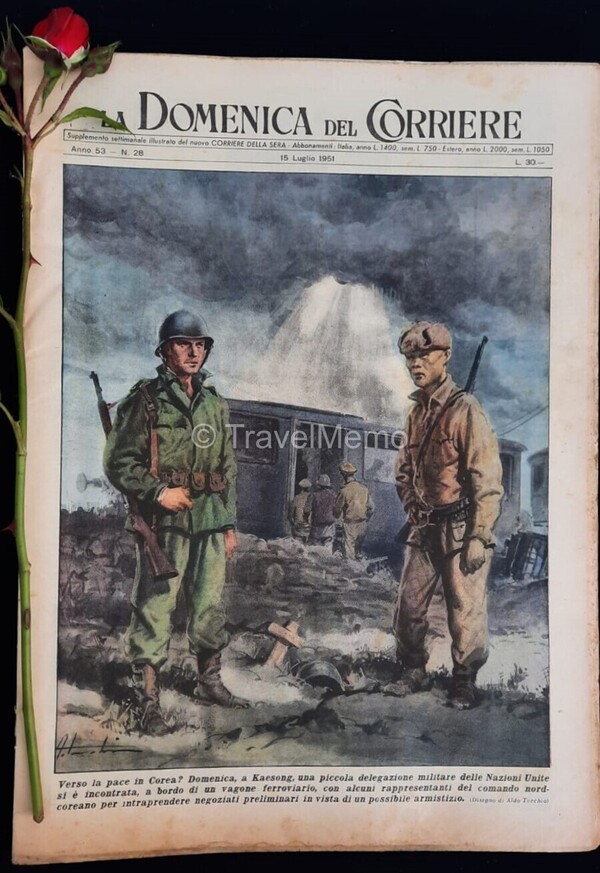 Copertina fronte Domenica del Corriere 15 Luglio 1951 – articoli su Leonardo,Torre Castello Sforzesco Milano