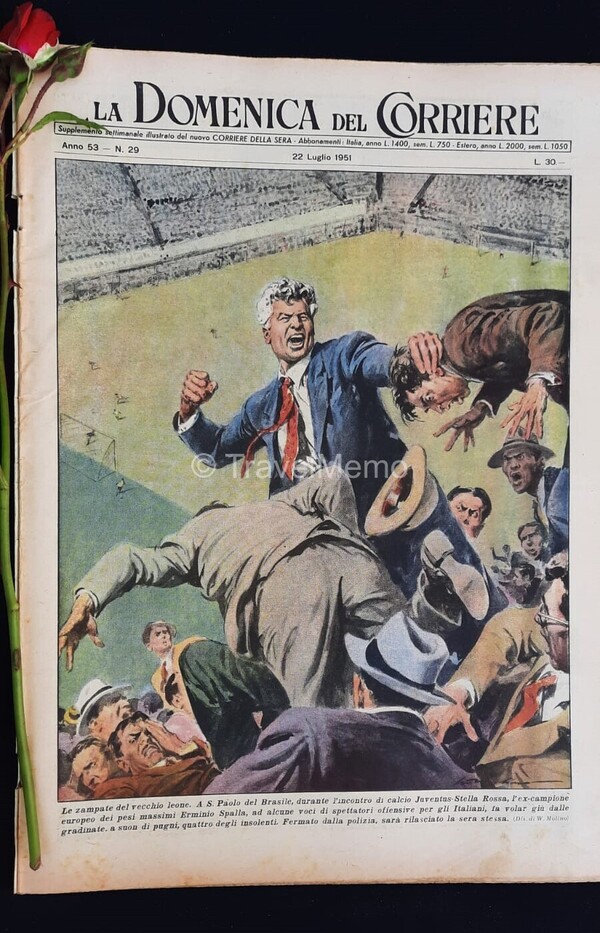 Copertina fronte Domenica del Corriere 22 Luglio 1951 – articoli su Juventus stella rossa