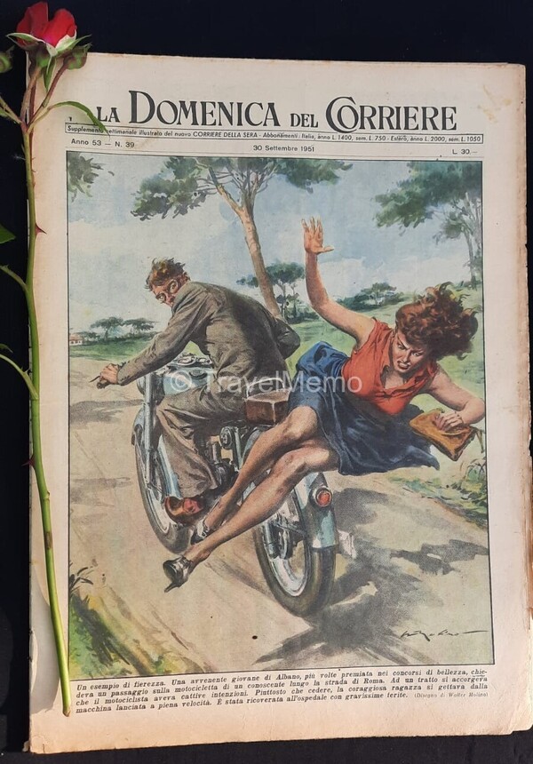 Copertina fronte Domenica del Corriere 30 Settembre 1951 – articoli su Ponte,Verona,Sbarco Tripoli
