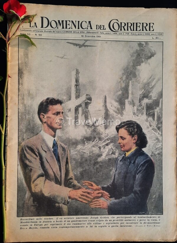 Copertina fronte Domenica del Corriere 16 Dicembre 1951 – articoli su Natale,Goldyn,Nababbi