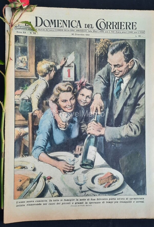 Copertina fronte Domenica del Corriere 30 Dicembre 1951 – articoli su San Silvestro,E.Grammatica,R.Ruggeri