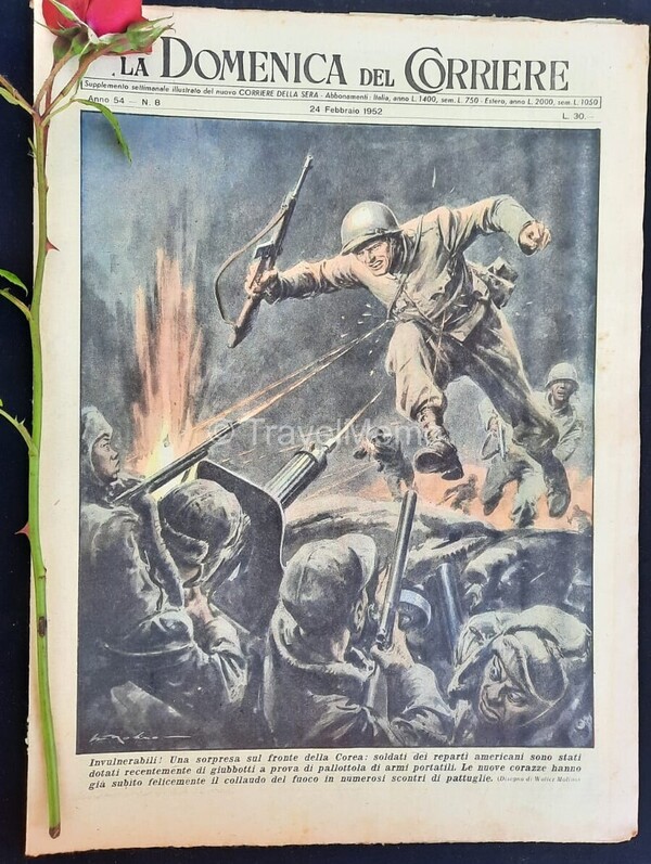 Copertina fronte Domenica del Corriere 24 Febbraio 1952 – articoli su Leucade,Domeniconi,Van Gogh,Besnard