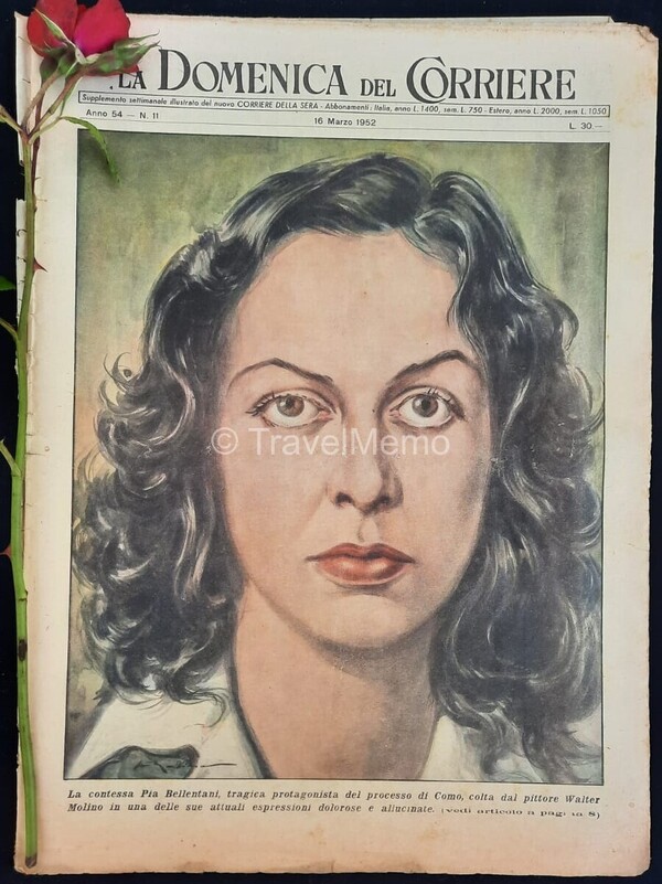 Copertina fronte Domenica del Corriere 16 Marzo 1952 – articoli su Festival Cannes,Pompei,V.Hugo,Psoriasi