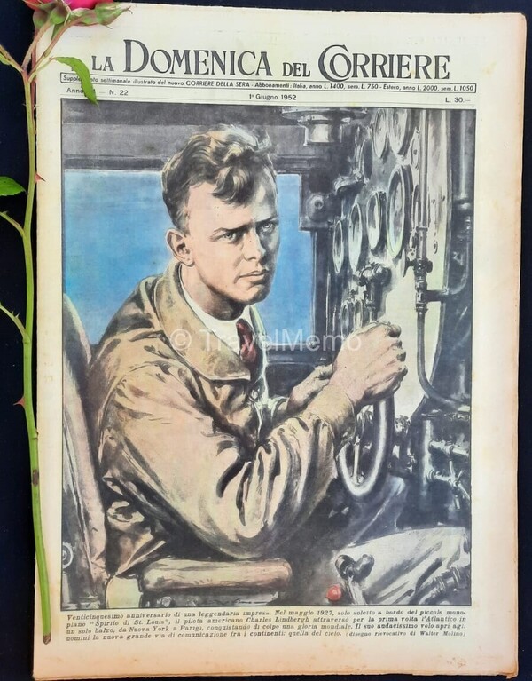 Copertina fronte Domenica del Corriere 1 Giugno 1952 – articoli su Regina Elisabetta,Jean Harlow