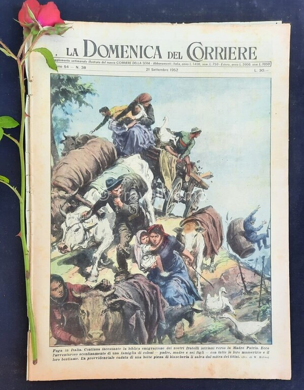 Copertina fronte Domenica del Corriere 21 Settembre 1952 – articoli su Gandusio,Nadia Gray,Capanna Marinelli