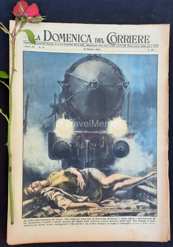 Copertina fronte Domenica del Corriere 12 Ottobre 1952 – articoli su Alassio,Eroiche donne,Trieste