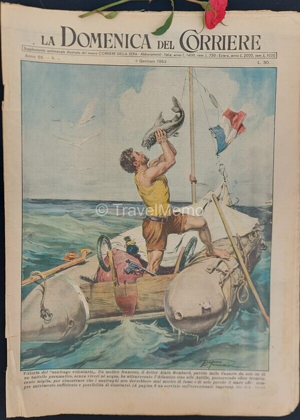 Copertina fronte Domenica del Corriere 11 Gennaio 1953 – articoli su cronaca e cultura che raccontano l'Italia del Novecento