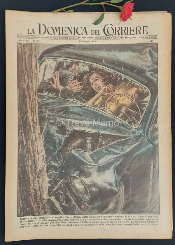 Copertina fronte Domenica del Corriere 21 Giugno 1953 – articoli su Montanelli,Wilson,Sonia Henie