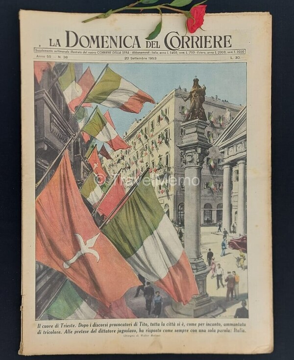 Copertina fronte Domenica del Corriere 20 Settembre 1953 – articoli su cronaca e cultura che raccontano l'Italia del Novecento