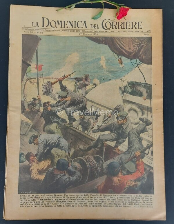 Copertina fronte Domenica del Corriere 27 Dicembre 1953 – articoli su cronaca e cultura che raccontano l'Italia del Novecento