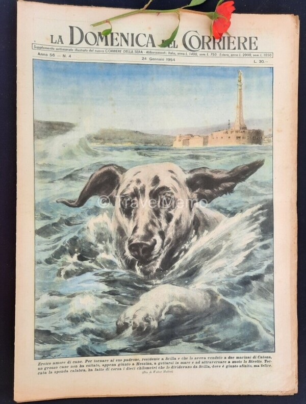 Copertina fronte Domenica del Corriere 24 Gennaio 1954 – articoli su Gassman,D'Annunzio,Einstein