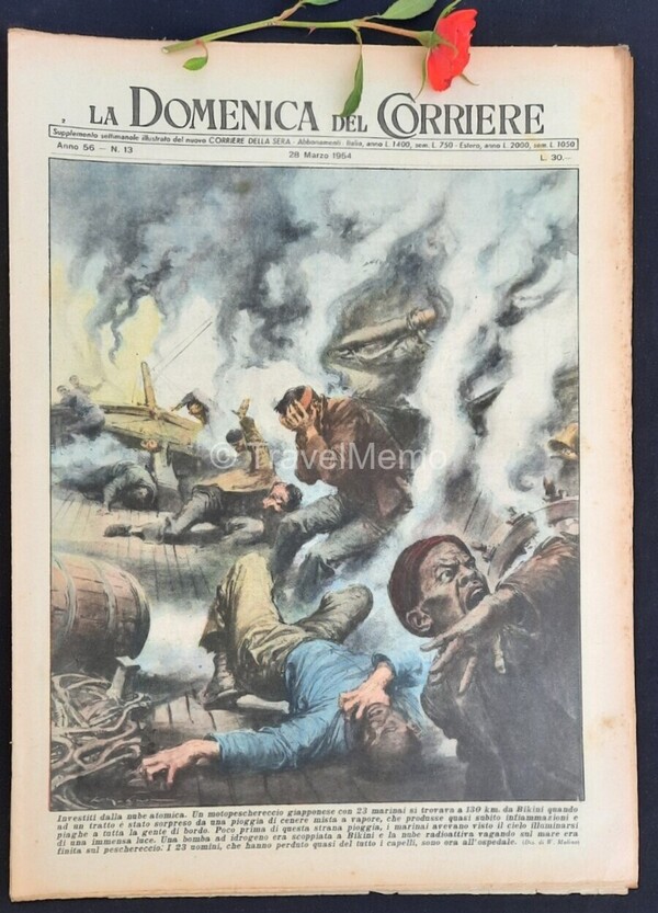 Copertina fronte Domenica del Corriere 28 marzo 1954 – articoli su Lerici,Ava Gardner,Gibigianna,Ruscel