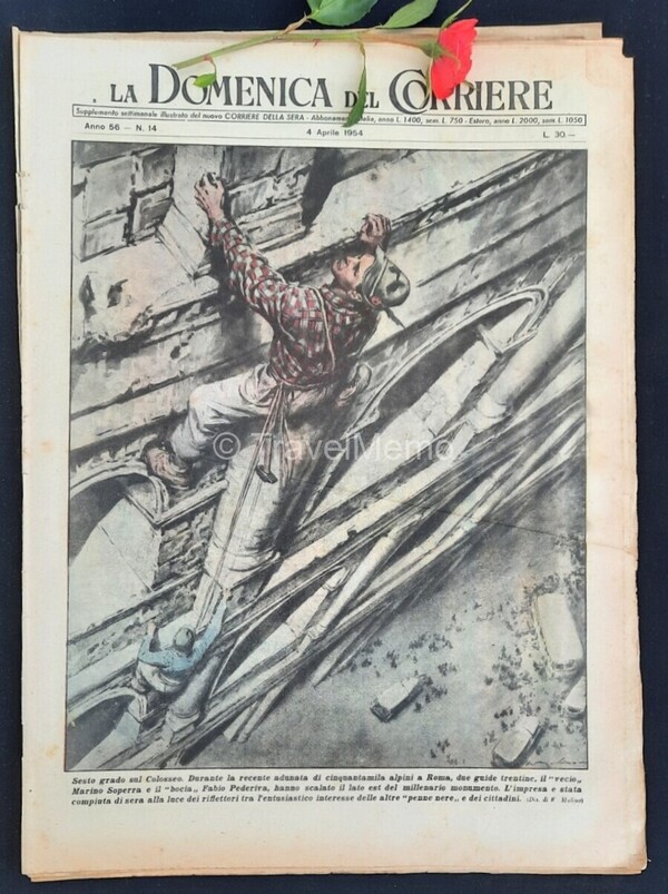 Copertina fronte Domenica del Corriere 4 aprile 1954 – articoli su V.Gassman,Poliomielite,Fausto Gardini