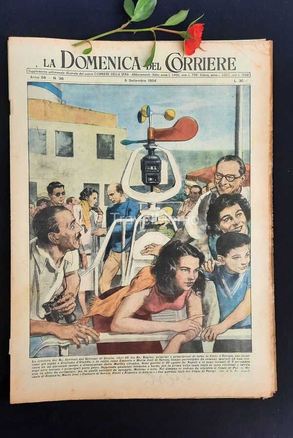 Copertina fronte Domenica del Corriere 5 settembre 1954 – articoli su Modena Ferrari e Maserati,Gran Premio