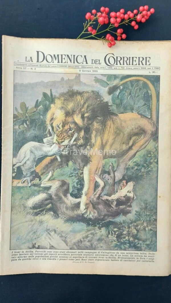 Copertina fronte Domenica del Corriere 9 gennaio 1955 – articoli su Ada Negri,Comet,Giuseppe Verdi,Trieste