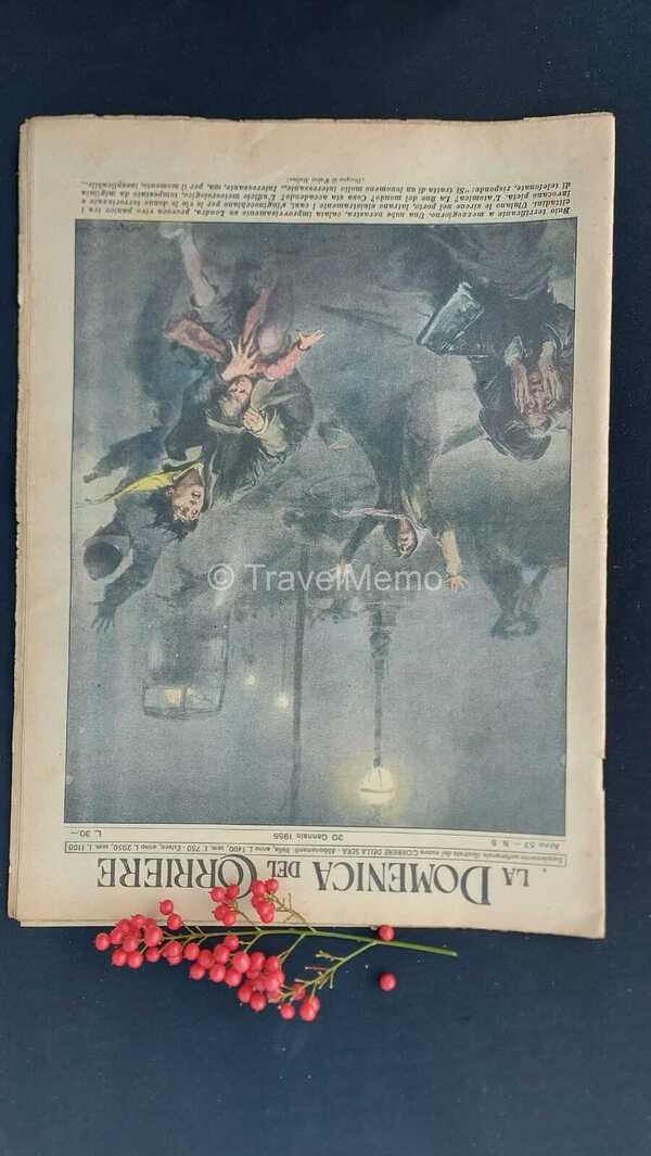 Copertina fronte Domenica del Corriere 30 gennaio 1955 – articoli su cronaca e cultura che raccontano l'Italia del Novecento