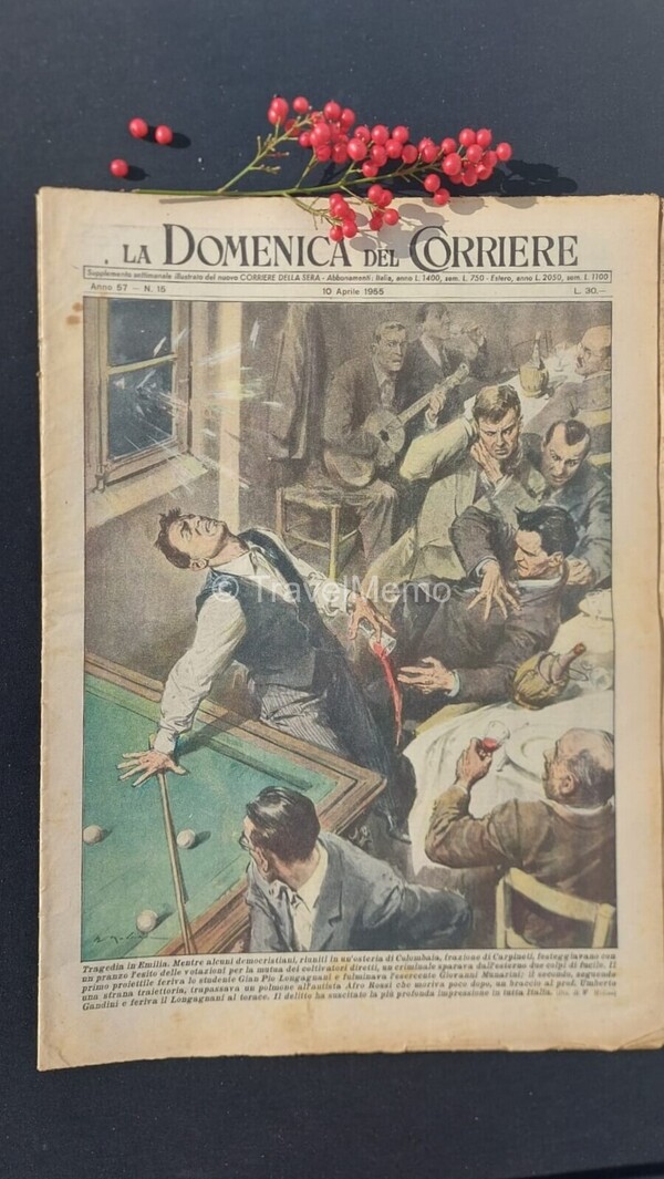 Copertina fronte Domenica del Corriere 10 aprile 1955 – articoli su Carpineti,Silvana Mangano,Caillaux
