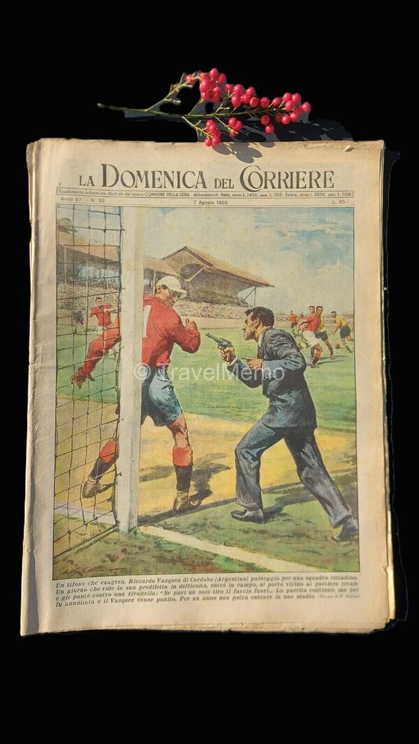 Copertina fronte Domenica del Corriere 7 agosto 1955 – articoli su Venezia,New York,Coppi,Rosmini