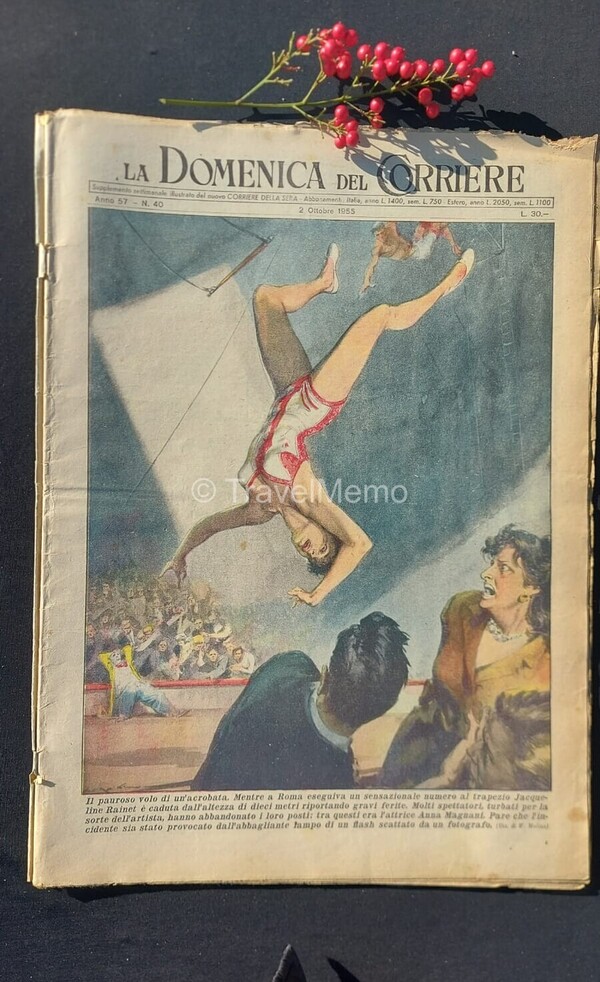 Copertina fronte Domenica del Corriere 2 ottobre 1955 – articoli su Lombroso,Marciano,Lupin,Milano