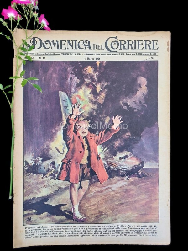 Copertina fronte Domenica del Corriere 4 marzo 1956 – articoli su Puccini,Laide,Violini,Tiziano