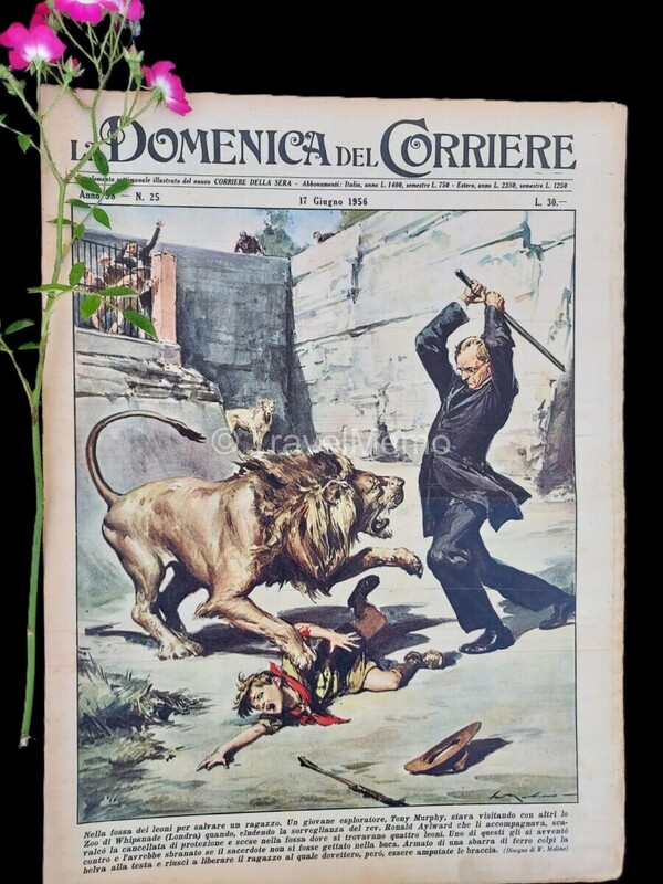 Copertina fronte Domenica del Corriere 17 giugno 1956 – articoli su Giro d'Italia,Magni,Beethoven