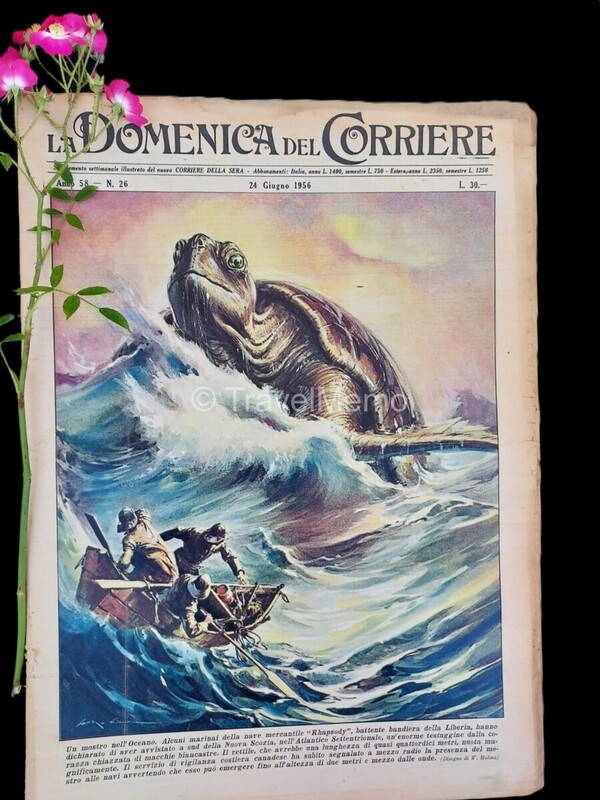 Copertina fronte Domenica del Corriere 24 giugno 1956 – articoli su Mozart,Aztechi,Modena,Rosmunda,Rhapsody