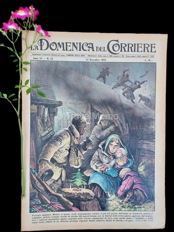 Copertina fronte Domenica del Corriere 23 dicembre 1956 – articoli su Presepio,Magiaro,Pirazinamide,Mercoeur